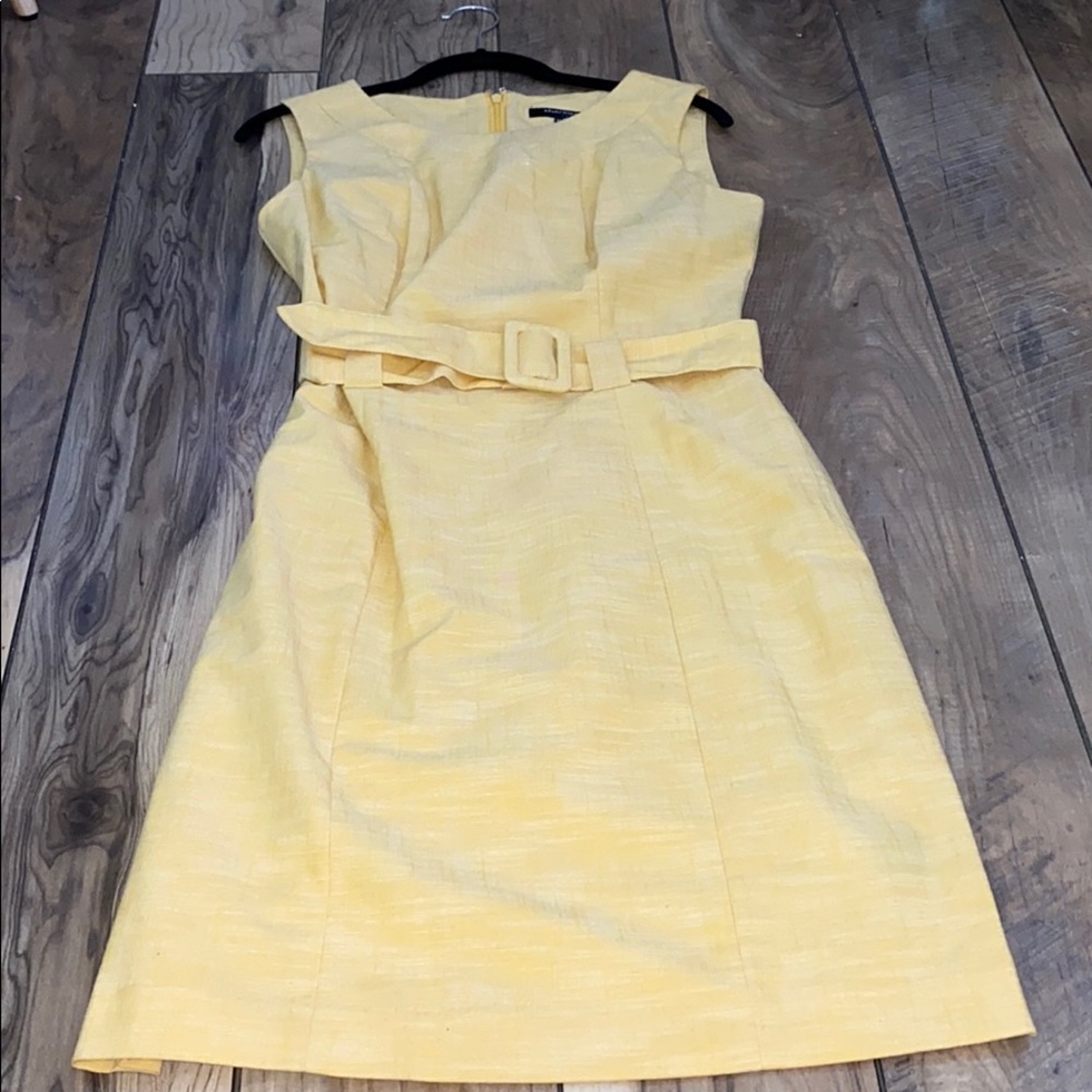 Sharagano Yellow Dress with Belt